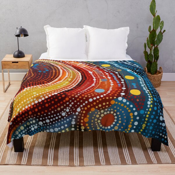 Item preview, Aboriginal Inspired Dot Art - Deep Sea Hot and Cold Paths designed and sold by GrinGalore.