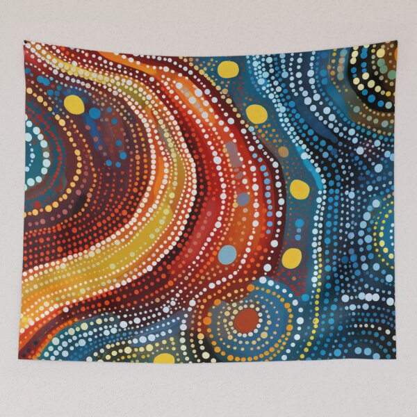 Item preview, Aboriginal Inspired Dot Art - Deep Sea Hot and Cold Paths designed and sold by GrinGalore.