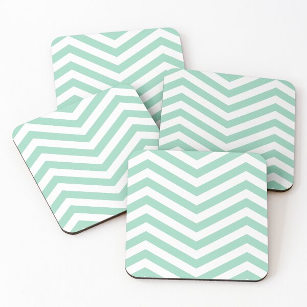 Item preview, White And Mint Chevron Zigzag Pattern designed and sold by pattern-archive.