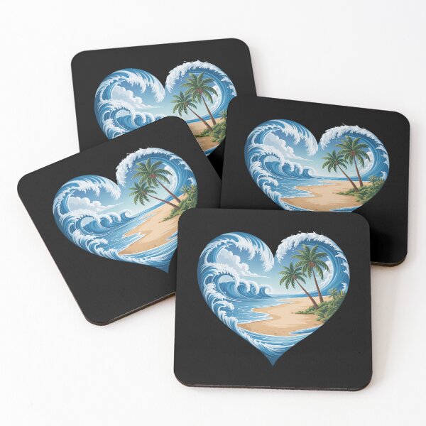 Item preview, Heart-Shaped Ocean Beach Palm Tree Vacation designed and sold by FaithAbbott.