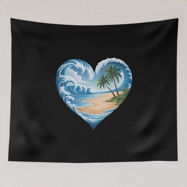 Item preview, Heart-Shaped Ocean Beach Palm Tree Vacation designed and sold by FaithAbbott.