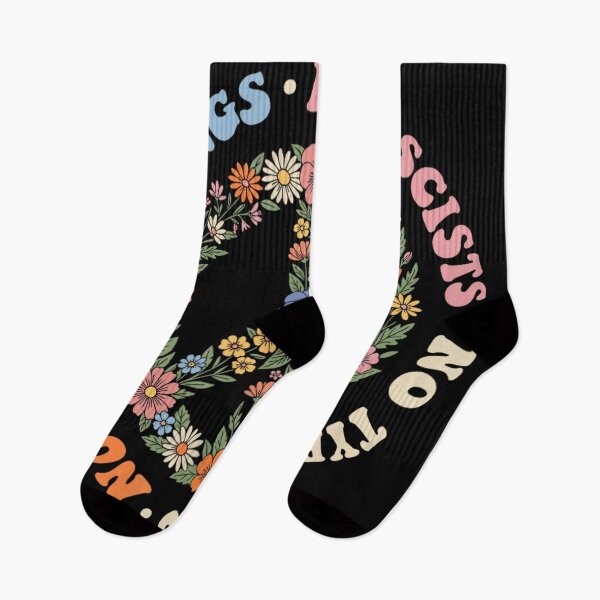 Item preview, Retro Floral Peace Sign No Kings No Fascists No Hate No Tyrants Activist designed and sold by YubitaLeLe.