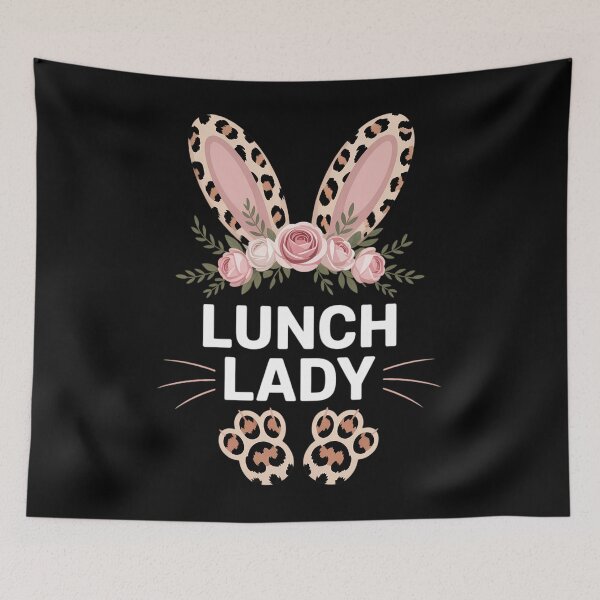 Item preview, Easter Day Lunch Lady Floral Bunny Leopard Women Cafeteria designed and sold by HellD3vil-Art.