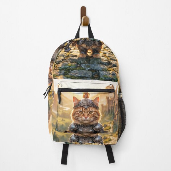 Item preview, Munchkin Cat Warrior in Fantasy Armor at Sunrise designed and sold by Jaani-T.