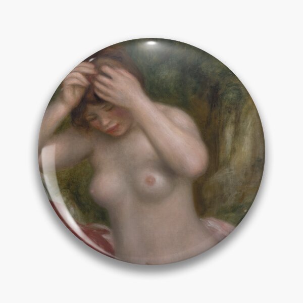 Item preview, Bather Arranging Her Hair by Pierre-Auguste Renoir: Impressionist Nude Poster designed and sold by artofuniverse.