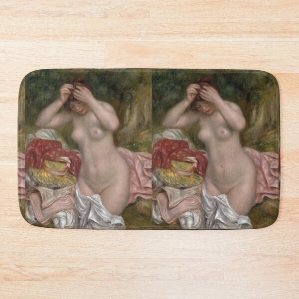 Item preview, Bather Arranging Her Hair by Pierre-Auguste Renoir: Impressionist Nude Poster designed and sold by artofuniverse.