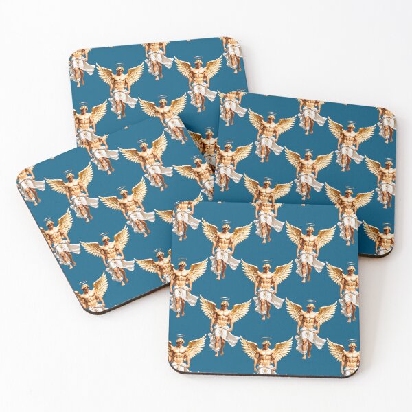 Item preview, Golden Angels Pattern Design On Blue Background  designed and sold by PatternTitan.