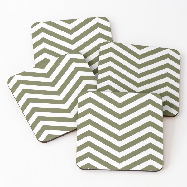 Item preview, White And Olive Chevron Zigzag Pattern designed and sold by pattern-archive.