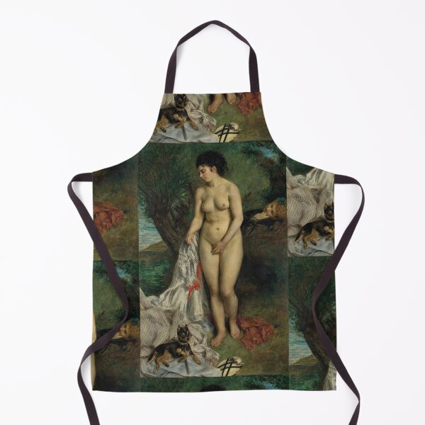 Item preview, Bather With a Griffon Dog Style by Pierre-Auguste Renoir: Impressionist Nude Poster designed and sold by artofuniverse.