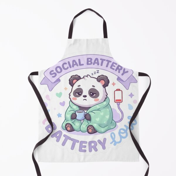 Item preview, Social Battery Low Cute Panda Sticker | Introvert Mood Kawaii Aesthetic | Tired Panda Cozy Design designed and sold by Velmora Studio.
