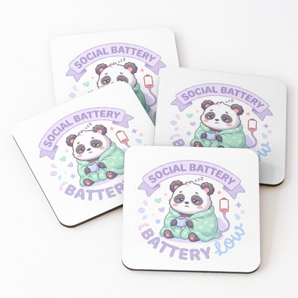 Item preview, Social Battery Low Cute Panda Sticker | Introvert Mood Kawaii Aesthetic | Tired Panda Cozy Design designed and sold by Velmora Studio.