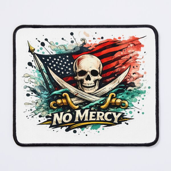 Item preview, No Mercy Skull Pirate Flag designed and sold by Mastermind-Art.