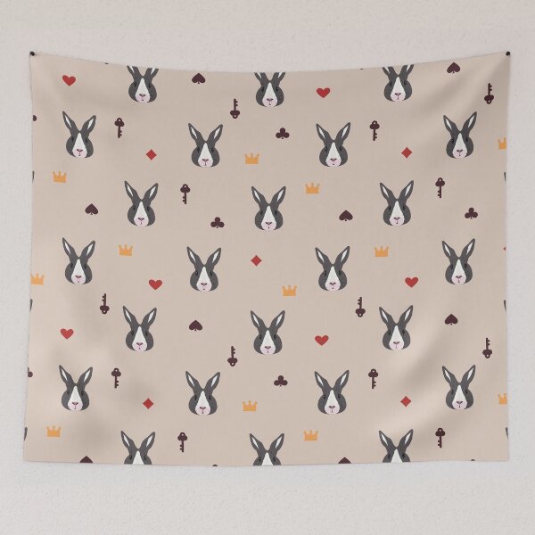 Item preview, Alice Inspired Bunny Pattern – Wonderland Rabbit with Playing Card Symbols designed and sold by alijun.