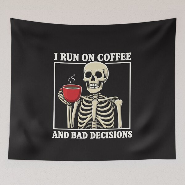 Item preview, I Run On Coffee And Bad Decisions – Funny Coffee Humor designed and sold by kiralynstration.