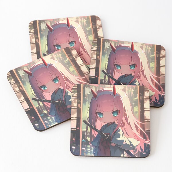 Item preview, Zero Two Darling In The Franxx Pink Hair Kimono Chibi designed and sold by TanglenRabbit.