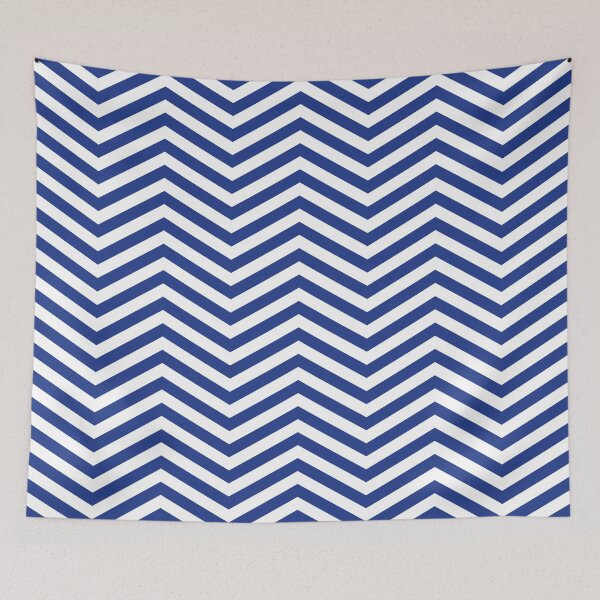 Item preview, White And Royal Blue Chevron Zigzag Pattern designed and sold by pattern-archive.