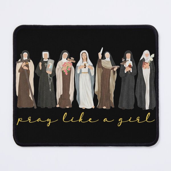 Item preview, Catholic Nuns And Saints Lineup Art Pray Like A Girl Religious Woman Gift designed and sold by LittleNhutton.