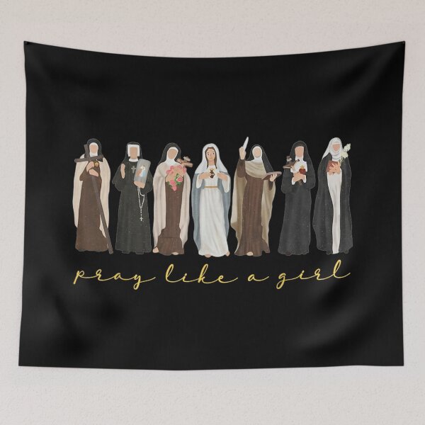 Item preview, Catholic Nuns And Saints Lineup Art Pray Like A Girl Religious Woman Gift designed and sold by LittleNhutton.