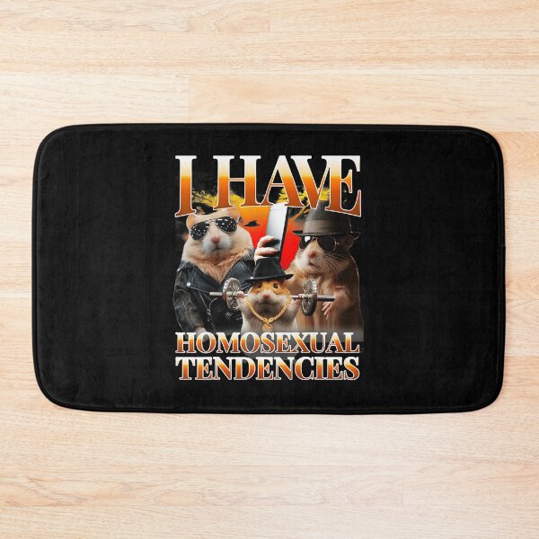 Item preview, I Have Homosexual Tendencies Funny Hamster Meme Y2K Style designed and sold by tadmercado.