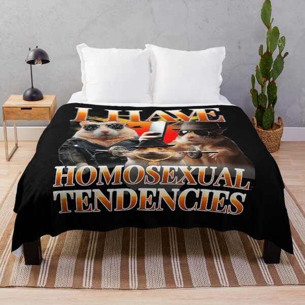 Item preview, I Have Homosexual Tendencies Funny Hamster Meme Y2K Style designed and sold by tadmercado.