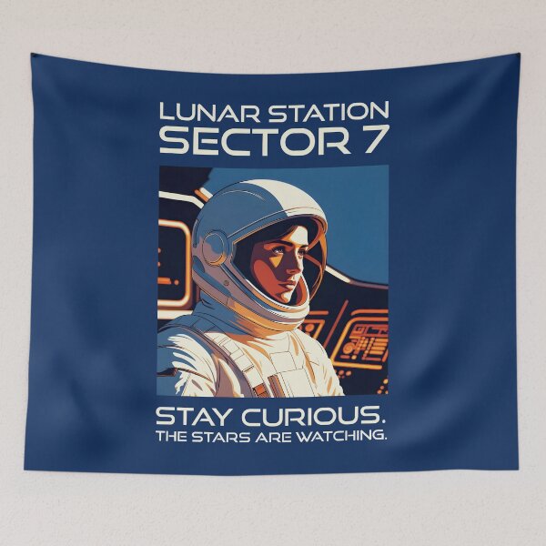 Item preview, Stay Curious Space Sci-Fi Retro designed and sold by SplashTastic.