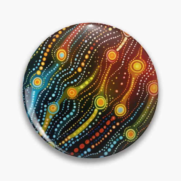 Item preview, Aboriginal Inspired Dot Art - Deep Sea Wavy Trails designed and sold by GrinGalore.