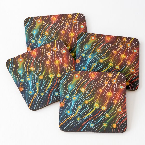 Item preview, Aboriginal Inspired Dot Art - Deep Sea Wavy Trails designed and sold by GrinGalore.