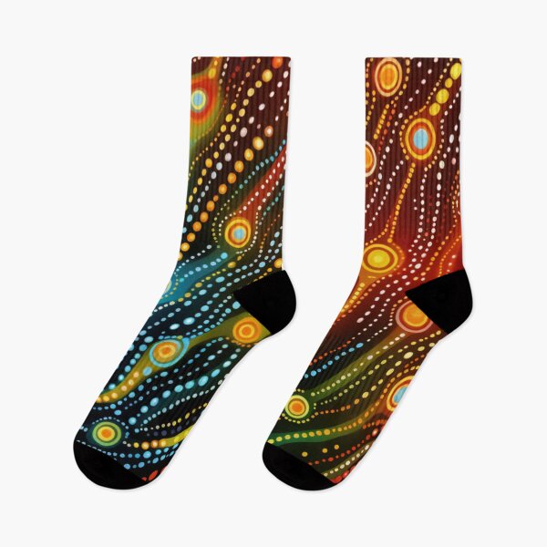 Item preview, Aboriginal Inspired Dot Art - Deep Sea Wavy Trails designed and sold by GrinGalore.