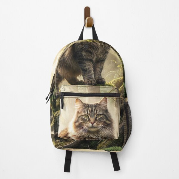 Item preview, Norwegian Forest Cat in a Misty Ancient Woodland designed and sold by Jaani-T.