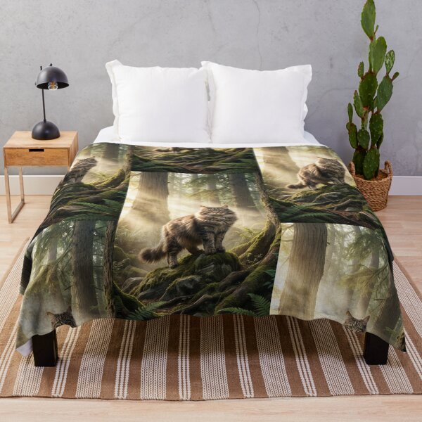 Item preview, Norwegian Forest Cat in a Misty Ancient Woodland designed and sold by Jaani-T.