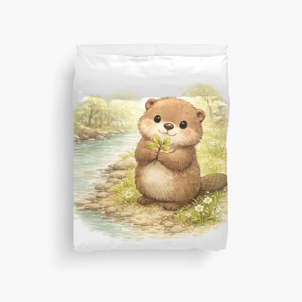Item preview, Cute Spring Beaver by the River designed and sold by Fernova.