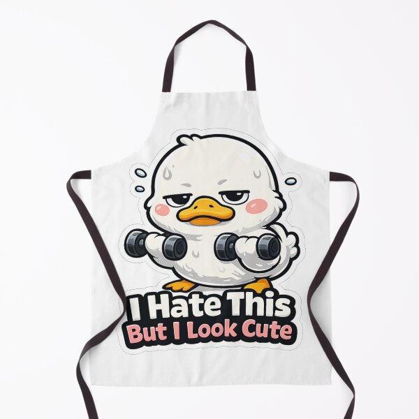 Item preview, Duck Gym Fitness Sticker – I Hate This But I Look Cute designed and sold by les3cerises.