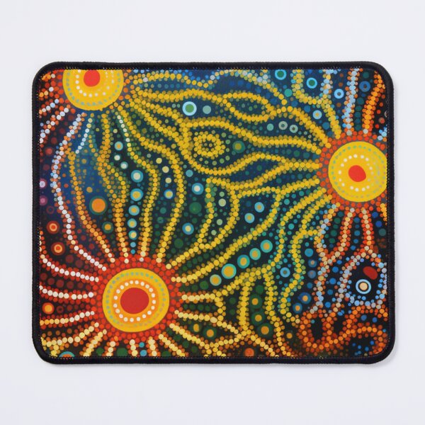 Item preview, Aboriginal Inspired Dot Art - Deep Sea Mirage Flowers designed and sold by GrinGalore.