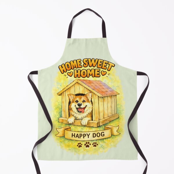 Item preview, Home Sweet Home – Happy Dog in Cozy Doghouse Illustration designed and sold by blankTeeShirt.