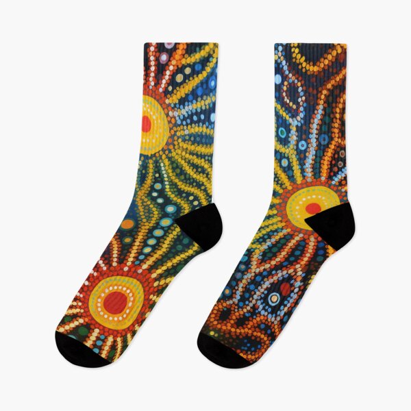 Item preview, Aboriginal Inspired Dot Art - Deep Sea Mirage Flowers designed and sold by GrinGalore.
