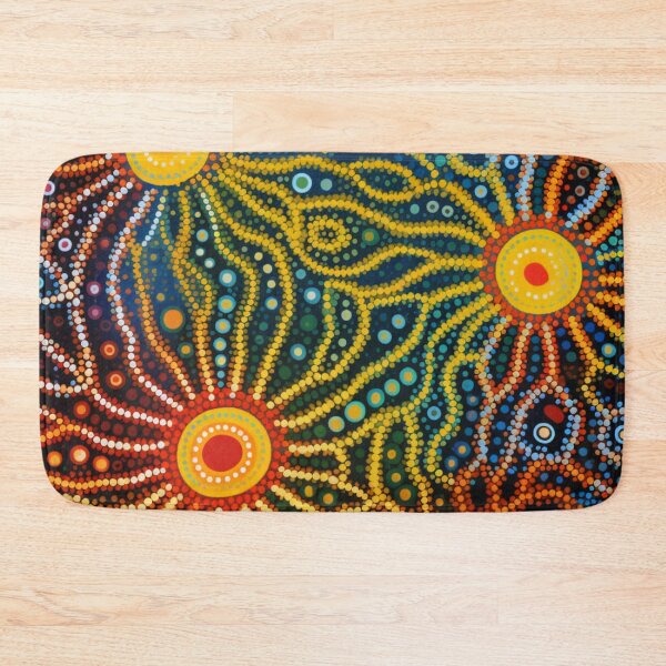 Item preview, Aboriginal Inspired Dot Art - Deep Sea Mirage Flowers designed and sold by GrinGalore.