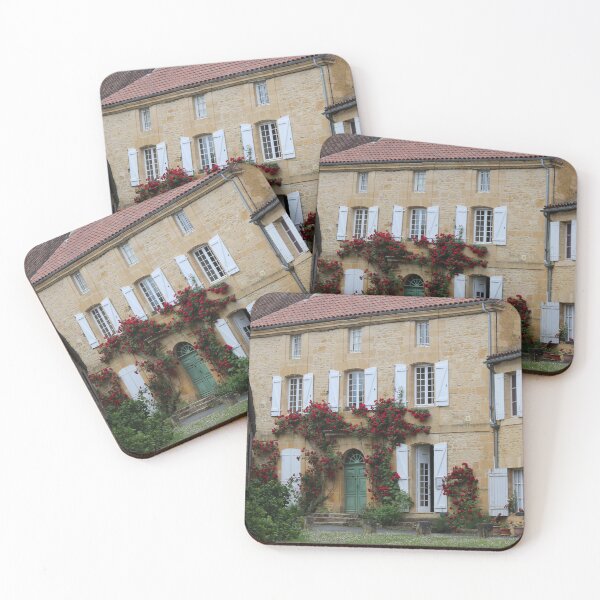 Item preview, Rambling Red Roses on a French Stone House designed and sold by Open Road Gallery .