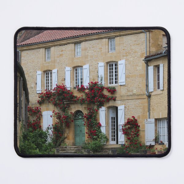 Item preview, Rambling Red Roses on a French Stone House designed and sold by Open Road Gallery .