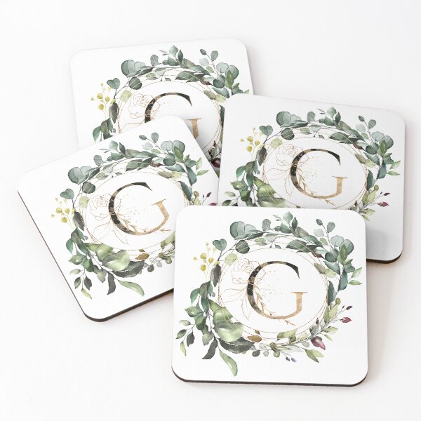 Item preview, Greenery Botanical Wreath, floral monogram letter G designed and sold by Marty Party .