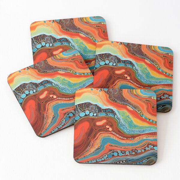 Item preview, Aboriginal Inspired Dot Art - Deep-Sea Lava Paths designed and sold by GrinGalore.