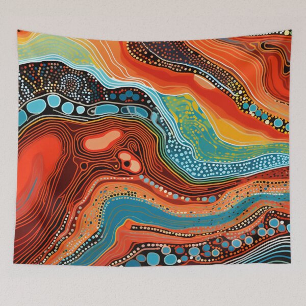 Item preview, Aboriginal Inspired Dot Art - Deep-Sea Lava Paths designed and sold by GrinGalore.