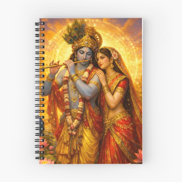 Item preview, Radha Krishna Divine Love Art | Eternal Bhakti Spiritual Illustration designed and sold by CosmicLotusArt.