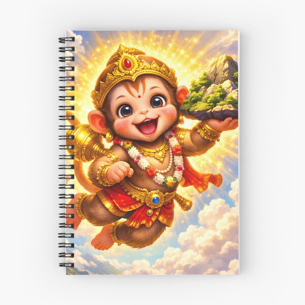 Item preview, Baby Hanuman Carrying Sanjeevani Mountain | Cute Bajrangbali Hindu God Art designed and sold by CosmicLotusArt.