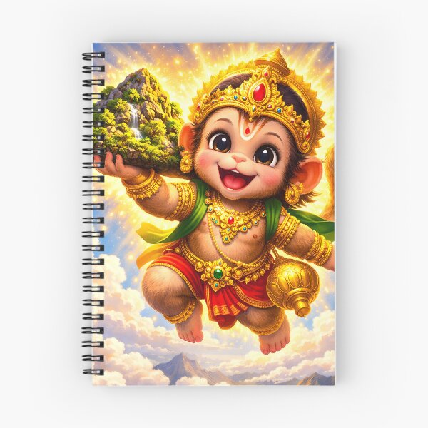 Item preview, Baby Hanuman Flying | Cute Bajrangbali Hindu God Art designed and sold by CosmicLotusArt.
