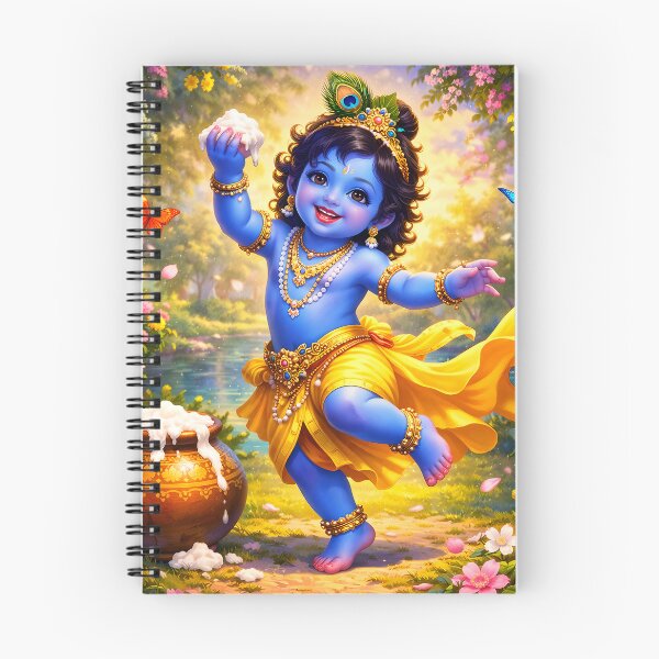 Item preview, Dancing Little Krishna | Makhan Chor Baby Krishna Art designed and sold by CosmicLotusArt.