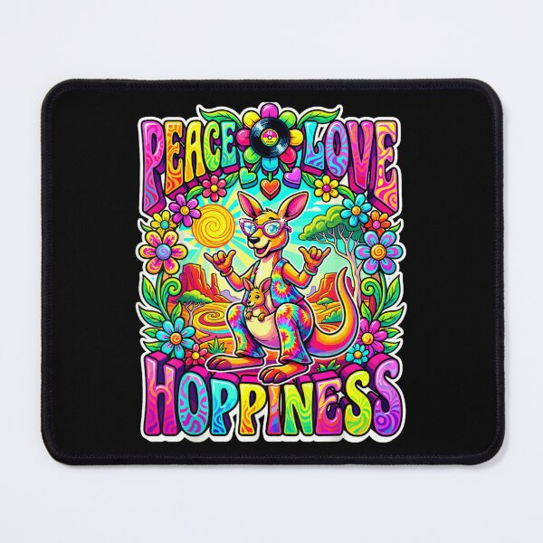 Item preview, Psychedelic 70s Retro Kangaroo Hippie Peace Love Hoppiness Aesthetic Groovy Vibe designed and sold by WilliaMaler.