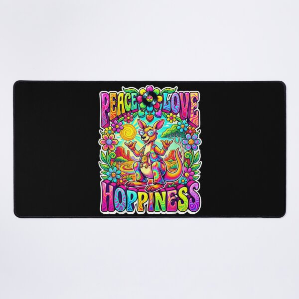 Item preview, Psychedelic 70s Retro Kangaroo Hippie Peace Love Hoppiness Aesthetic Groovy Vibe designed and sold by WilliaMaler.