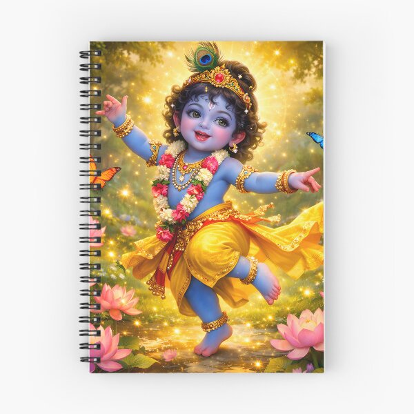 Item preview, Dancing Little Krishna | Baby Krishna Divine Joy | Hindu God Art Illustration designed and sold by CosmicLotusArt.