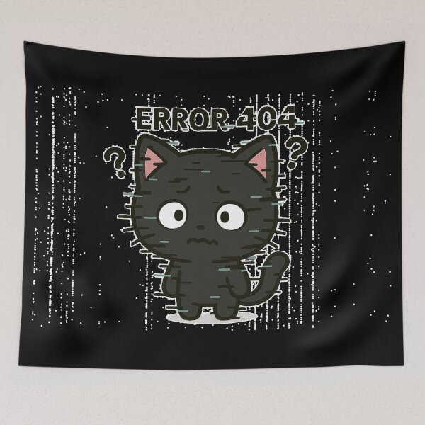 Item preview, “Error 404” black cat design designed and sold by Primprapar.