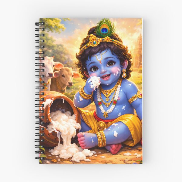 Item preview, Little Krishna Makhan Chor | Baby Krishna Butter Pot | Cute Hindu God Art designed and sold by CosmicLotusArt.